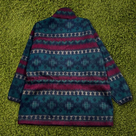 Vintage Cheetah Sport Aztec Print Fleece Pullover - Picture 2 of 5